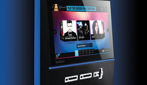 Closeup of digital jukebox